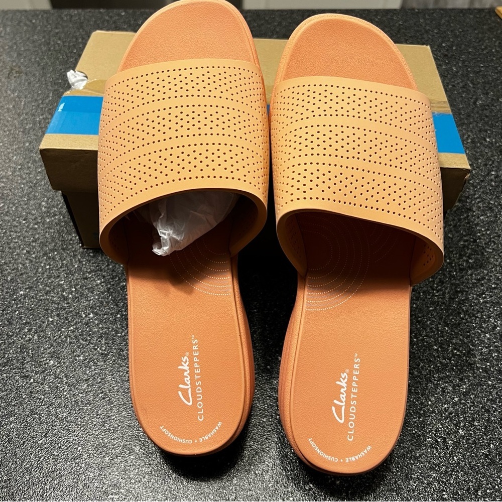 NWT Clarks Women's CloudSteppers Drift Twist Peach Rose- Size 12 - Picture 7 of 7